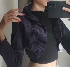 Gothic Witchy Navy Cropped Bolero Jacket