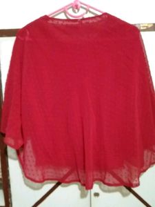 Tunic-Poncho- Pink Mix Red