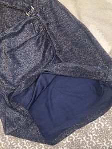 Sparkly Navy Blue Wrap Dress