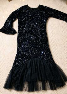 Black Shimmering High-Low Party Dress