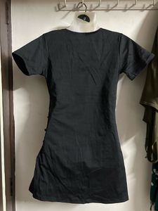 Chic Black Wrap Top