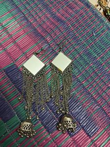 Mirror Jhumka Earrings