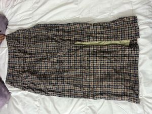 Checkered Midi Skirt