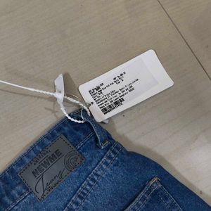 Blue Mid Rise Denim Skirt