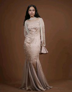 Elegant Pearl Embellished Gown