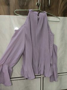 Lavender Cold Shoulder Top