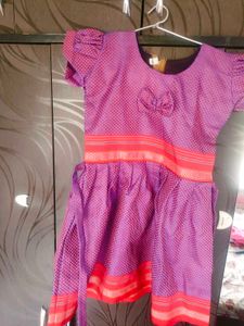 Girls Purple &amp; Red Ethnic Dress