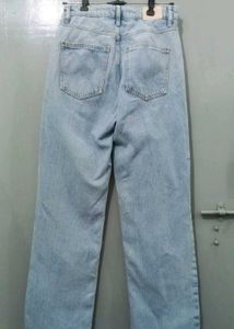 Zara Light Wash straight Wide Leg baggy Jeans