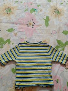 Striped Twist Front Top