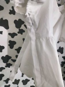 White Bow Pullover Blouse