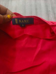 Red Collared Asymmetrical Top