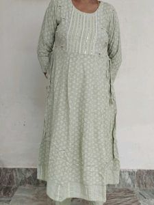 Elegant Light Green Kurta Set with Dupatta