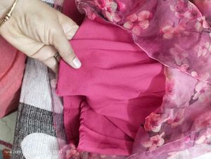 Beautiful Pink Floral Dress Material