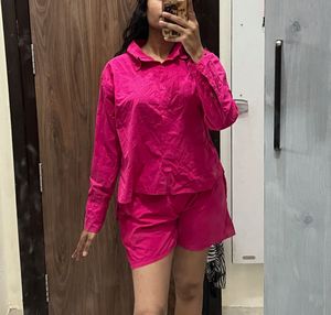 pure cotton Hot Pink Co-ord Set