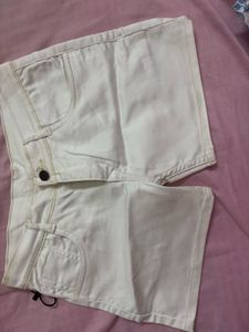 Stylish White Denim Shorts