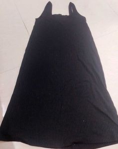 Max Ribbed Black Tank Dress