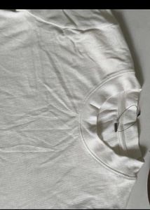 Sheer Sleeve Knit Top + Plain White Tshirt Combo