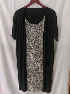 Black & Patterned Layered Dress