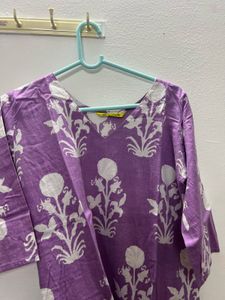 combo for 2 cotton Purple Floral Print Kurta