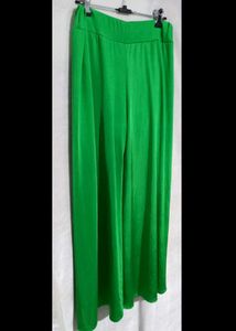 Free Size Stracheble Shiny Green Wide Leg Plazo