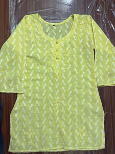 Vibrant Yellow Embroidered Kurta