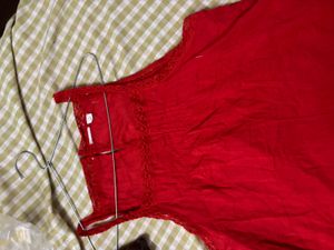 Boho Red Lace Trimmed Sleeveless Top