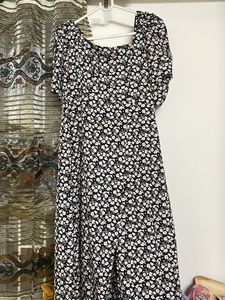 Floral Print Square Neck Dress