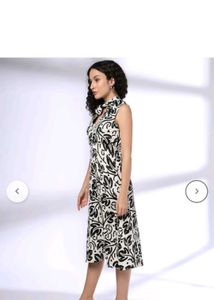 Stylish Black and White Printed Dress