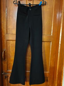Black Flared High-Waisted Pants