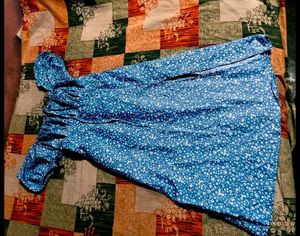 Blue Floral Midi Dress