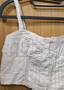 White Sleeveless Crop Top