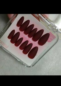 Matte Burgundy Press-On Nails,FIXED PRICE