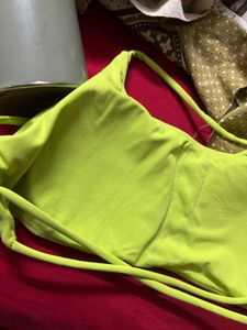 Vibrant Neon Yellow Bikini Top