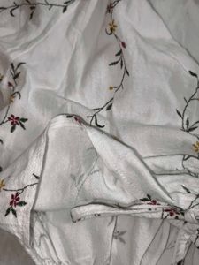 White Floral Print Wrap Top