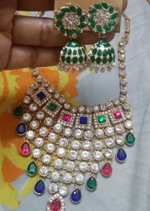 Colorful Gemstone Necklace &amp; Earring Set