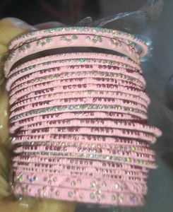 Beautiful Pink Beaded Bangles