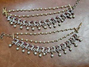 1gm Gold Elegant Pearl long hair and ear ch