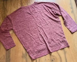 Maroon Long Sleeve Top with Side Buttons