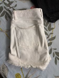 white denim short