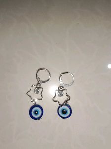 Evil Eye Star Dangle Earrings and keychain