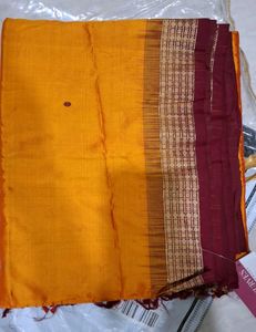 New Elegant Yellow Silk Saree