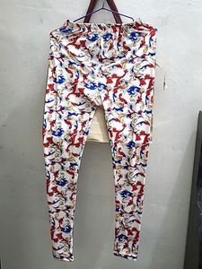 Ultra Soft White Printed Leggings