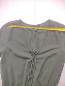 Women's Green Lace-Up Romper