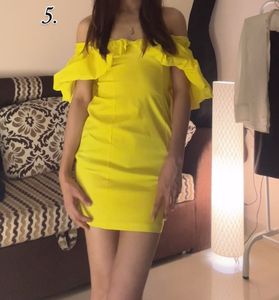 Yellow Off-the-Shoulder Mini Dress