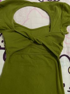 Olive Green Cutout Mini Dress
