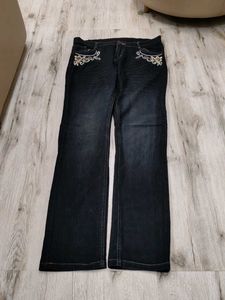 Ma6240 Embellished Dark Wash Jeans waist 34 in