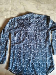Men's Blue Floral Kurta