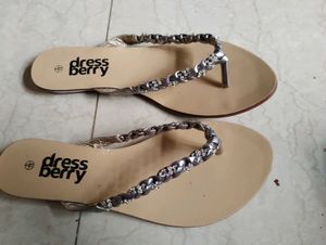 Crystal Embellished Flat Sandals