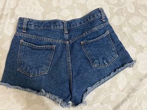 Denim Raw Hem Booty Shorts