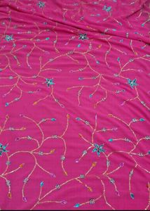 Embroidered Pink Saree